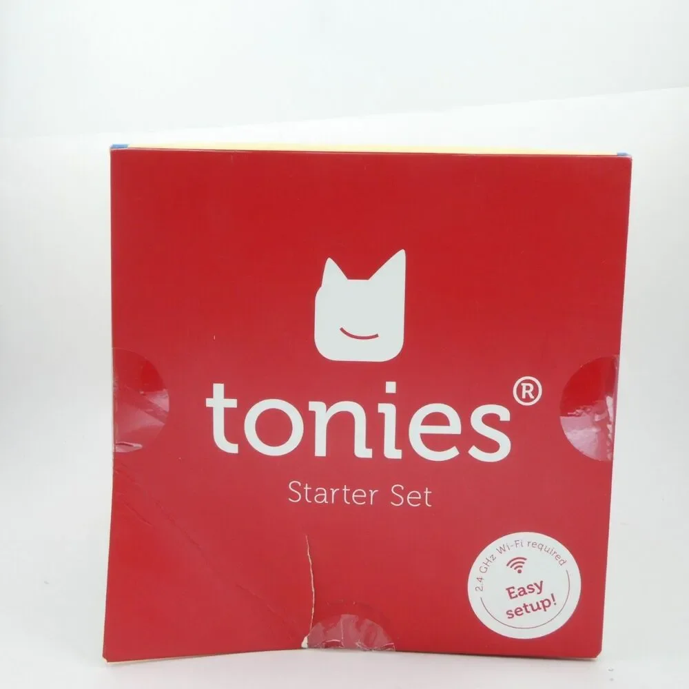 Tonies Tonebox Audio Player Starter Set for Kids 1+ Playtime Puppy -Sunset Red